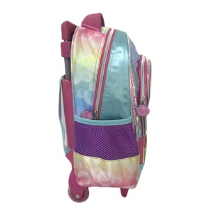 Mermaid 3D Princess Trolley <span class=keywords><strong>Mochila</strong></span> escolar Estudiante <span class=keywords><strong>Mochila</strong></span> con <span class=keywords><strong>ruedas</strong></span> para niña - Product Image 5