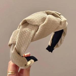 Autunno inverno tessuto fiocco copricapo tinta unita maglia treccia fascia <span class=keywords><strong>per</strong></span> capelli <span class=keywords><strong>per</strong></span> le donne ragazze - Product Image 3