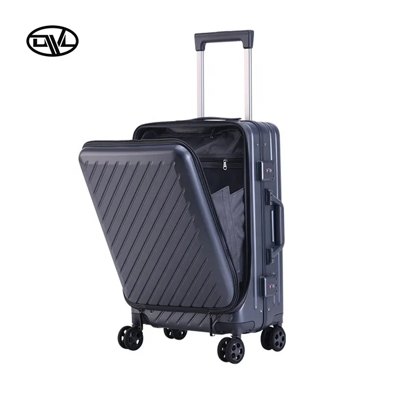 Luggage with Laptop Compartment custom USB Charging Port Suitcase Smart Trunk designer suitcase 20 inch luggage