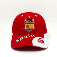 Gorra de Béisbol Personalizada de Lujo con Escudo Bordado de Bandera Nacional, Dos Tonos, 100% Algodón Twill, 5 Paneles, Estructurada, para Fanáticos del Fútbol