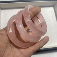 Grossiste Bracelets Joncs Ronds en Quartz Rose Naturel Bijoux en Cristal de Haute Qualité pour Femmes et Hommes