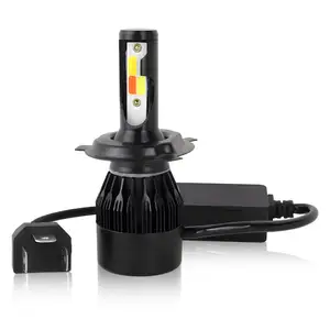 S2 lâmpada led para farol automotivo, h4, h1, h7, h8, h11, hb3, hb4, 60w, 4 cores, flash, para automóveis, 12v, 24v