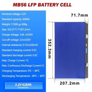 Cellule de batterie prismatique LiFePO4 EU DDP MB56 <span class=keywords><strong>3</strong></span>.2V 628Ah, stockage de lithium haute capacité pour packs de batteries de traction solaires ESS et véhicules électriques - Product Image 3