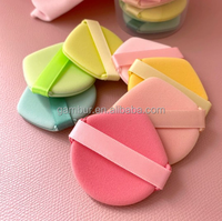 Puff Bedak Kosmetik Custom Logo Air Cushion dengan Botol, MOQ Rendah, Spons Makeup untuk Wajah, Bentuk Bulat Oval Segitiga