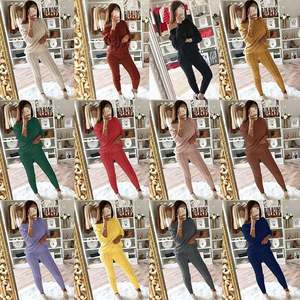 YP Damen Plus Size Casual Style S-334 Winter Dick Zweiteiliger Pullover und Hose Set 2-teiliges Strick pullover Set - Product Image 3