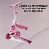 Trottinette Enfant Pliable en Plastique à 3 Roues, Trottinette Musicale pour Enfants, Jouet d'Extérieur, Vente en Gros à Prix Abordable