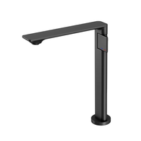 Robinet de lavabo noir en laiton pour salle de bain