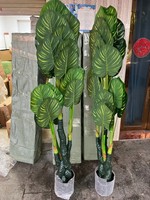Pohon Buatan 170cm Tanaman Hijau Buatan dengan Pot Daun Plastik untuk Dekorasi Rumah Kantor Mal Super Dalam Ruangan