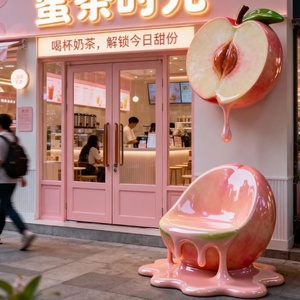 Panneau personnalisé pour salon de thé, thème fruits, sculpture en fibre de verre pour extérieur, idéal pour les photos de célébrités d'<span class=keywords><strong>Internet</strong></span>, avec siège intégré - Product Image 2