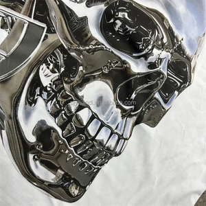 New Design Wholesale Men Fashion O-Neck Cotton T-Shirt With Digital Printing <strong>Skull</strong> Pattern Punk Style Drop Shoulder Boxy <strong>Tshirt</strong> - Product Image 6