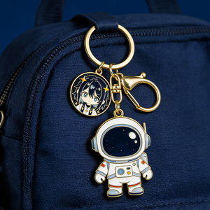 Custom Printed Metal Enamel Key Fobs with Clear Dome for Photographic Souvenirs - Product Image 5