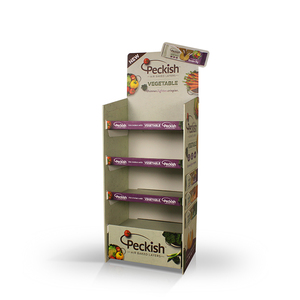 Pabrik gratis desain coklat berdiri kardus lantai rak Tampilan kertas Premium kemasan tas <span class=keywords><strong>Display</strong></span> untuk grosir - Product Image 1
