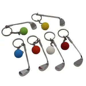 WSNBWYE New Cute Creative sports Wholesale golf metal key chain Bag 3d Mini Shape golf ball keychain