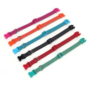 반사 솔리드 나일론 개 목걸이 및 가죽 끈 세트 야외 분실 방지 친환경 애완 동물 목걸이 도매 - Product Image 5