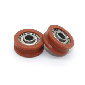 Roues de guidage de porte de douche coulissante sans poulie, roulement 606ZZ, revêtement en caoutchouc, 6/10*23*9mm, disponible en stock - Product Image 2