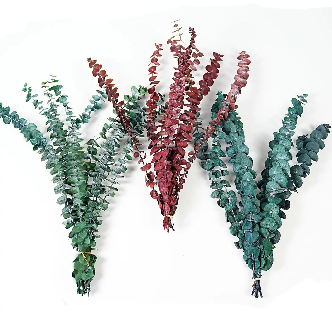 ナチュラルアレンジメントユーカリはシャワーの葉を保存しますシャワーブーケ植物の茎のための乾燥した保存された本物のユーカリの葉