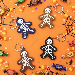 Llavero de hombre de jengibre esqueleto de Halloween, bonito colgante gótico de cuero PU para llaves, bolsos, coches y recuerdos de fiesta de Halloween - Product Image 1