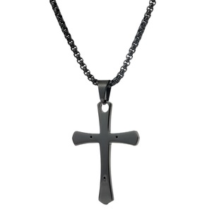 yunnique <b>Cross</b> Pendant Necklace Stainless Steel Gold Color Geometric Design For Men Women Fashion Jewelry 60cm <b>Chain</b> - Product Image 5