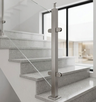 Rampe de balcon intérieure en verre trempé – Garde-corps minimaliste sans cadre en acier inoxydable résistant à la rouille pour usage hôtelier – Garantie 3 ans