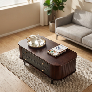 New Style Elegant Antique Modern Solid <b>Wood</b> Coffee <b>Table</b> with Storage Drawers for Living Room Furniture 1 Year Warranty - Product Image 3