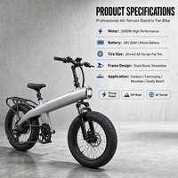 Vélo électrique Premium Shark Streamline 2000W avec moteur arrière, batterie lithium 48V 20Ah, pneus larges 20*4.0, stock entrepôt Europe Allemagne