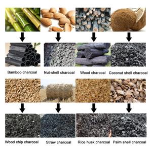 Mini machine de fabrication de charbon actif à partir de coques de noix de coco, four de carbonisation, moteur, capacité de 300 à 1500 kg, fonctionnement continu - Product Image 4