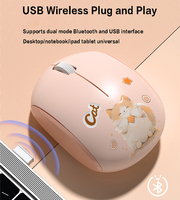 Mouse Mini Nirkabel Ergonomis USB Mode Ganda Plug and Play Mouse Optik 1200 DPI Kiri/Kanan untuk Tablet Laptop