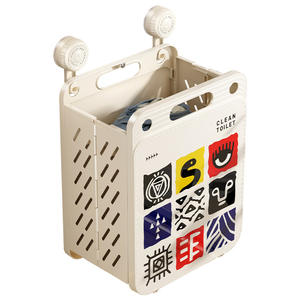 Cesto de Ropa Plegable para Baño, Rectangular, de Gran Capacidad, Organizador de Ropa con Ventosas, Tipo Vertical - Product Image 1