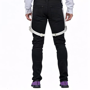 بنطلون جينز أسود للرجال بقصة حذاء طويل موضة الشارع بنطال ترفيهي بنطال جينز مغسول بالأسى للخريف والشتاء والصيف سادة - Product Image 5