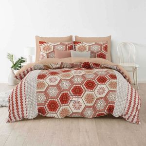 Juego de edredón de algodón con 2 fundas de almohada – Colcha con estampado geométrico azul, juego de ropa de cama suave y ligero para dormitorio - Product Image 3