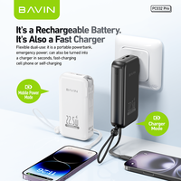 BAVIN PC032 Pro Y 22.5w 10000mah Plug Eu Us Li-Polymer Batterie Power Bank Avec I Phone Type Câble