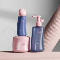 Ensemble d'emballages de luxe personnalisés pour cosmétiques : flacons à capuchon arrondi, pots de crème en plastique, flacons de toner, soins corporels, shampoing, sérum et lotion
