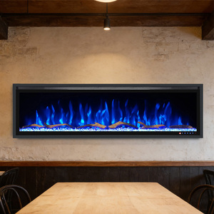 Chimenea Eléctrica Decorativa Integrada Negra con Control Remoto y Llamas Artificiales - Product Image 1