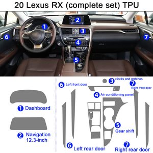 Película transparente de Tpu para Lexus RX ES LS, pegatina Interior de coche, consola central, salida de aire, engranaje de navegación, Panel de puerta de salpicadero - Product Image 4