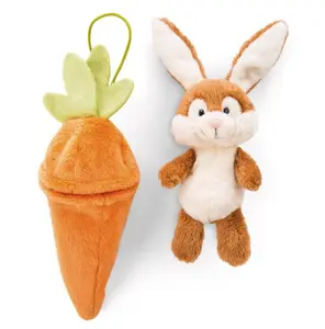 Mainan hewan boneka Paskah, mainan mewah Wortel kartun kelinci kustom