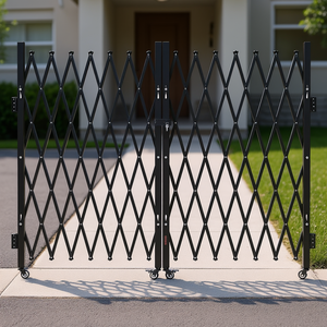 Cancello di Sicurezza in Acciaio Bloccabile 63,39 x 144 Pollici, Controllo Manuale, Design Industriale per Esterni - Product Image 3