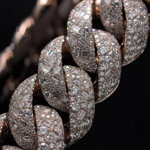 Collier chaîne cubaine en argent 925 plaqué or 18 carats avec moissanite, bijou élégant pour hommes et femmes, idéal pour les soirées hip-hop - Product Image 3