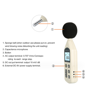 Máy đo mức âm thanh kỹ thuật số Gm1357 độ chính xác cao chế độ nhanh và chậm cầm tay kiểm tra tiếng ồn cho dụng cụ đo tiếng ồn - Product Image 4
