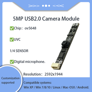 Module de caméra USB2.0 LLGCAM OV5648 5MP 2K avec DMIC, objectif 80DFOV 2.69MM pour terminal de reconnaissance faciale embarqué - Product Image 1