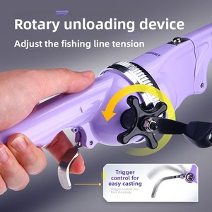Mini canne à pêche pliable pour la pêche en mer, 25 cm pliée, 1,15 m déployée, <span class=keywords><strong>action</strong></span> rigide pour rivières et ruisseaux - Product Image 4