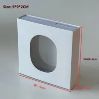 Boîte à bijoux haut de gamme avec logo personnalisé en relief, design carré évidé, finition mate, doublure en éponge, pour bagues, crèmes pour les yeux