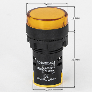 22MM Panel Mount 12V LED AD16-22DS Plastic <strong>Indicator</strong> Signal Lamp 230V Screw Terminal IP54 CE Certified - Product Image 2