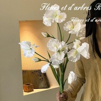 Bunga Iris Sutra Efek Lukisan Minyak 3D Buatan Tangan Simulasi Tinggi Gaya Unik Mewah Ringan Hiasan Rumah Foto