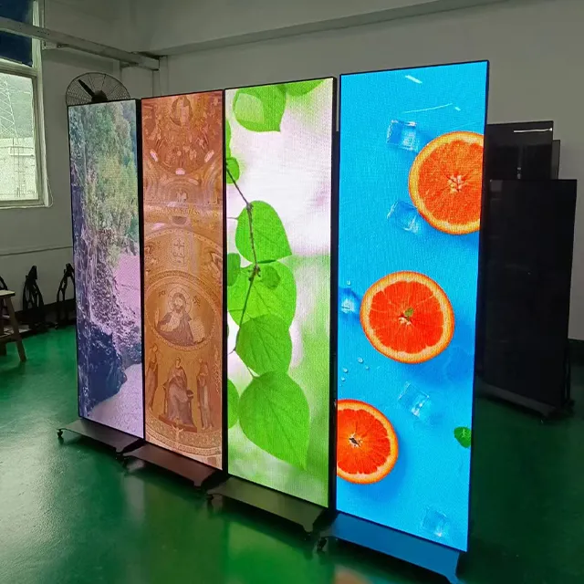 Digital Poster Led Screen Outdoor Indoor Led Display P1.8 P2 P2.5 P3 4g Wifi Usb Movable Mirror Poster Led Display Screen