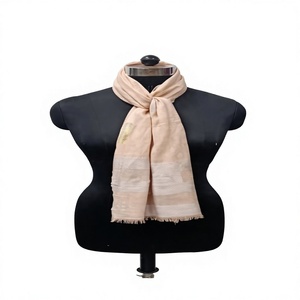 Écharpe longue en cachemire pour femme, motif à carreaux, légère, beige, à porter tous les jours, toutes saisons - Product Image 1
