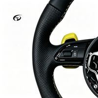 Volant sport en cuir véritable à fond plat pour Audi A6 C7, A3, A4 B8/B9, S5, A5, Q5, RS3, RS7, A7, Q7
