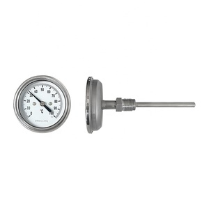Sonda personalizada e rosca 2,5 polegadas 0-100C wss 301 axial conectado industrial bimetálico termômetro - Product Image 4
