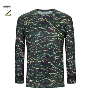 เสื้อยืดแขนยาวลายพรางสำหรับผู้ชาย แห้งเร็ว ผ้าถักโพลีเอสเตอร์ คอกลม สไตล์ทหาร - Product Image 2