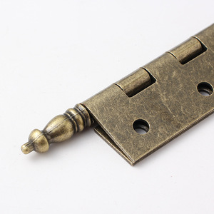 Antique Bronze 3 Inch Crown Head Hinge For Doors Windows Jewelry Boxes Traditional Style Copper Hardware With Screws - Product Image 2