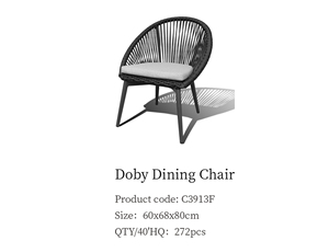 Chaise de salle à manger de <span class=keywords><strong>jardin</strong></span> moderne en rotin PE, mobilier de patio, <span class=keywords><strong>fauteuil</strong></span> d'extérieur en <span class=keywords><strong>aluminium</strong></span> pour hôtel, villa, restaurant, résistant aux UV - Product Image 4